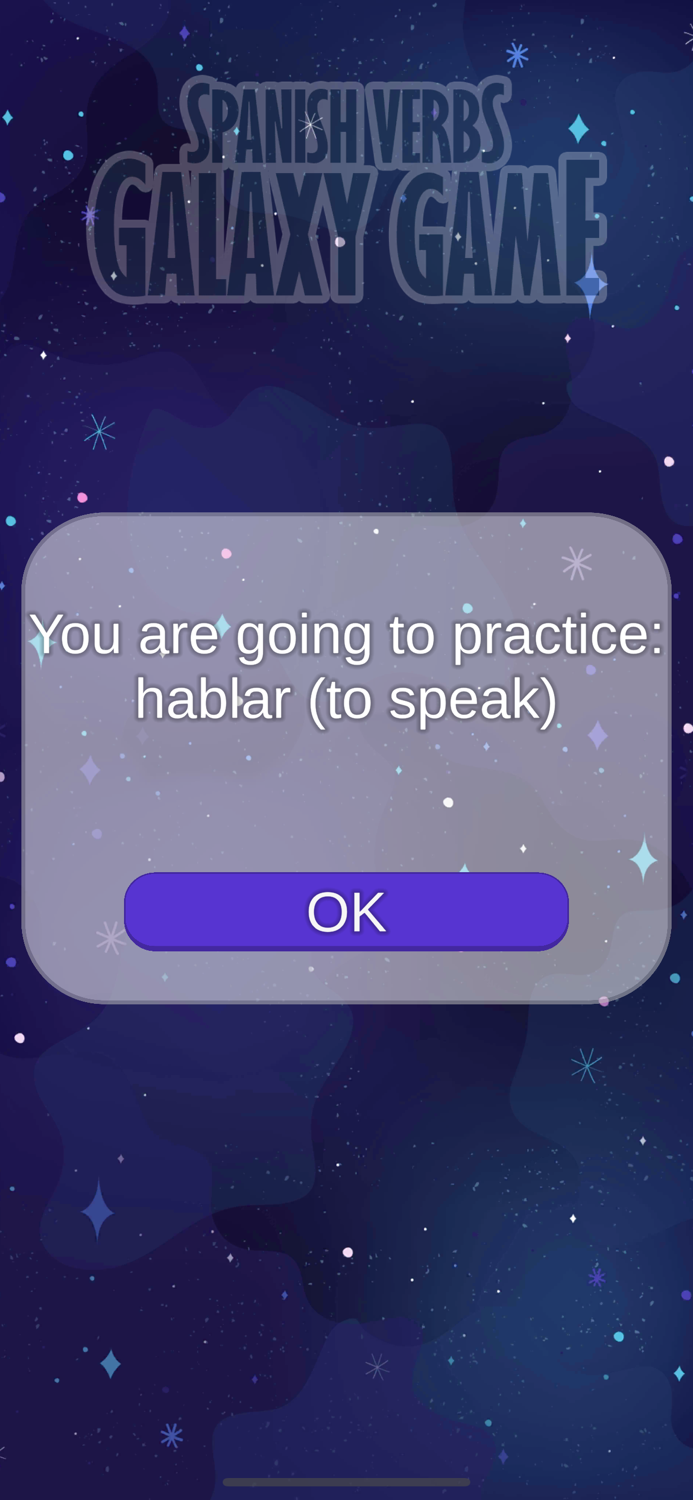 Spanish Verbs Galaxy Game