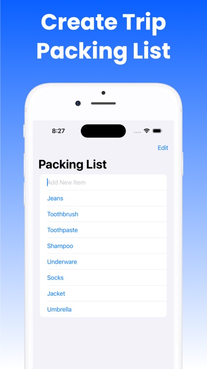 Packing List*