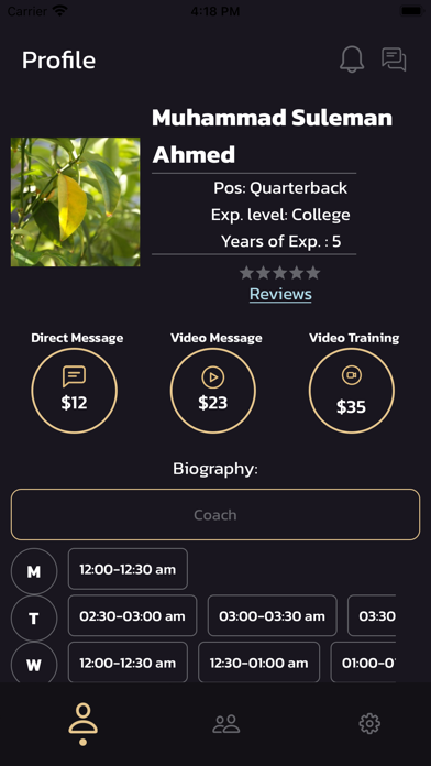 Athlete Coach Network Screenshot