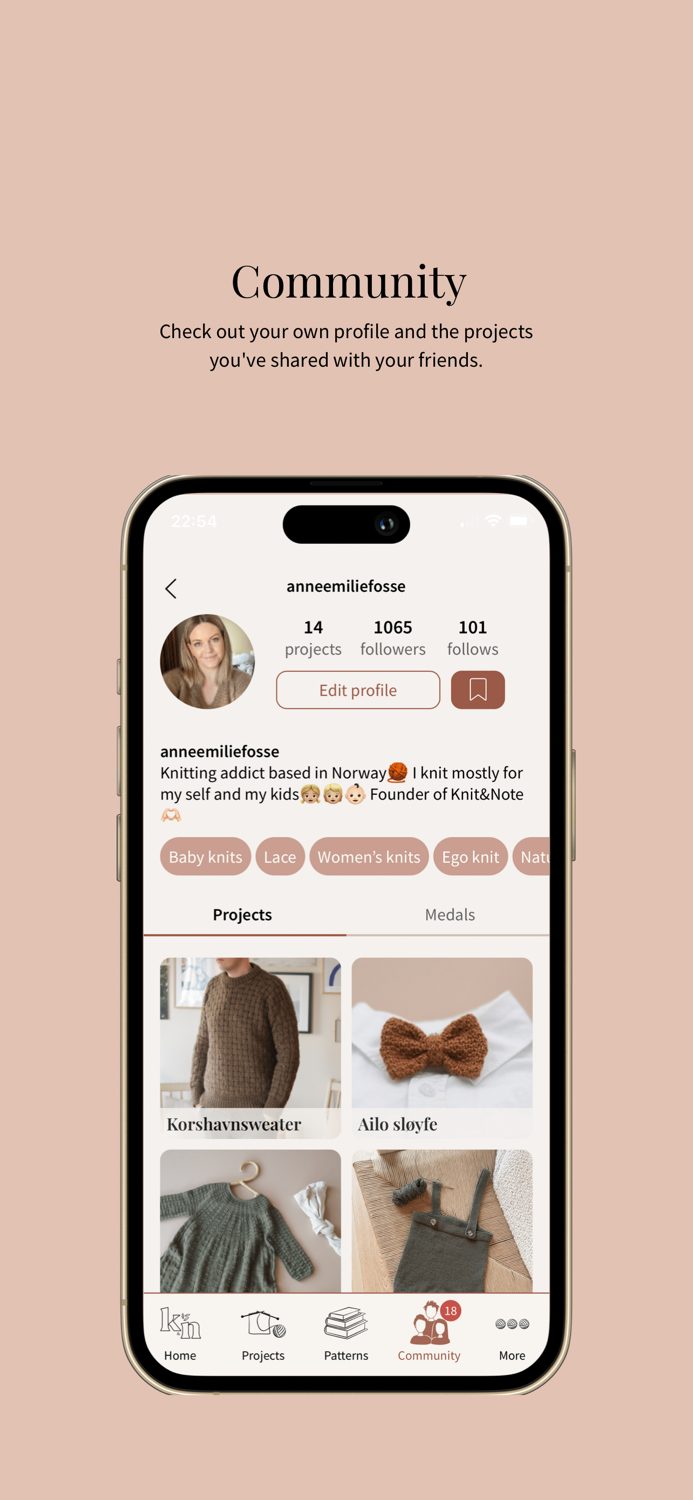 Knitandnote App for makers