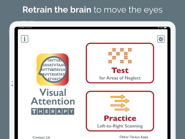 Skärmdump för visuell uppmärksamhetsterapi