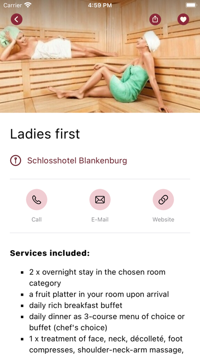 Schlosshotel Blankenburg Screenshot