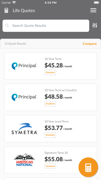Experior Financial Life Quotes Screenshot