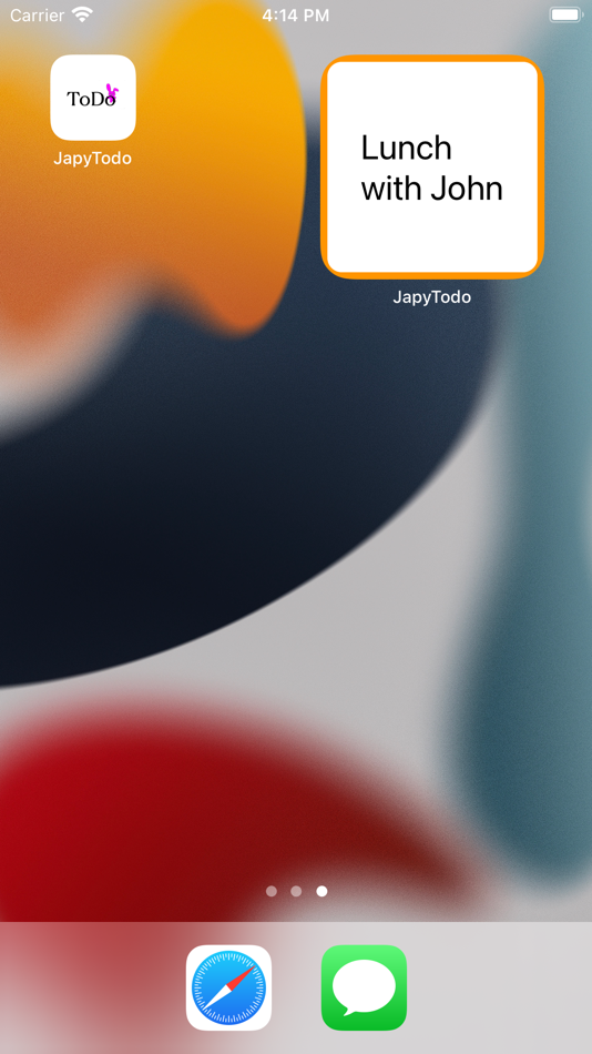 #3. Home screen note - Widget note (iOS) Podle: Foodmenu.world Inc.