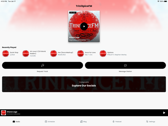 TriniSpiceFM iPad screenshot 1 - Entertainment app