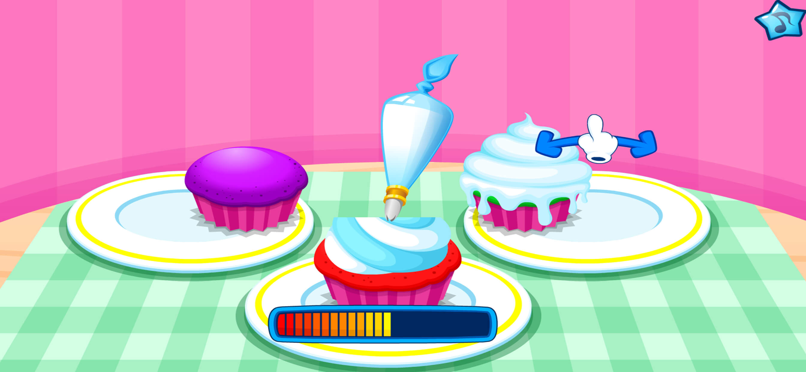 Cooking colorful cupcakes game