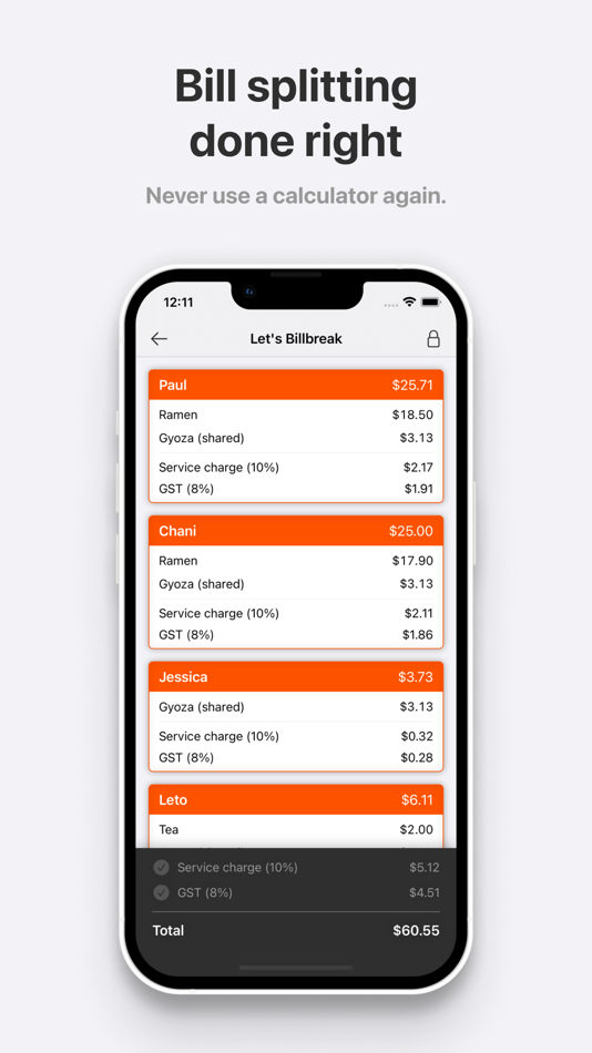 #3. Billbreak - Split group bills (iOS) 由: Chester How