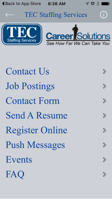 TEC Staffing Services Screenshot