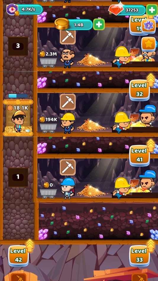 #4. Idle Gold Miner: Tycoon Game (iOS) Podle: Ammar Asif
