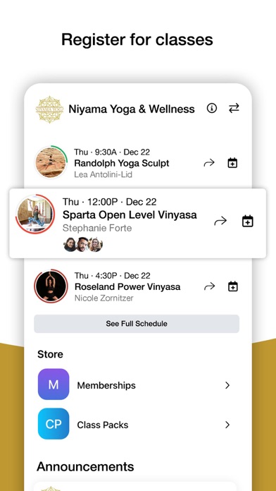 Niyama Yoga & Wellness Screenshot