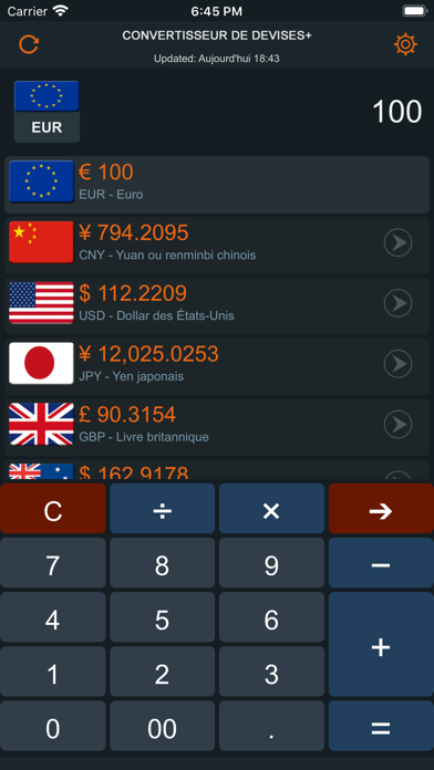 Screenshot #1 pour Convertisseur de Devises +