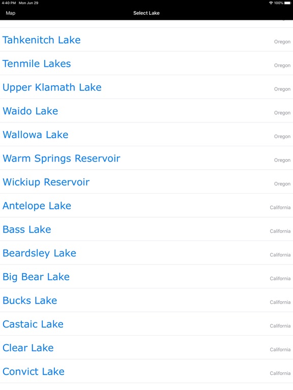 Screenshot #6 pour Oregon-CA-WA: Lakes & Fishes