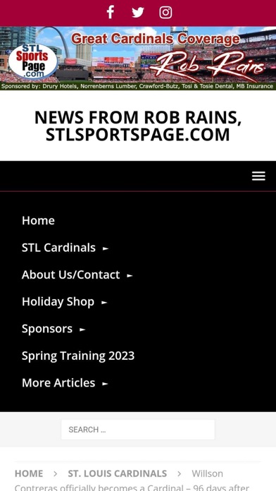 STL Sports Page Screenshot