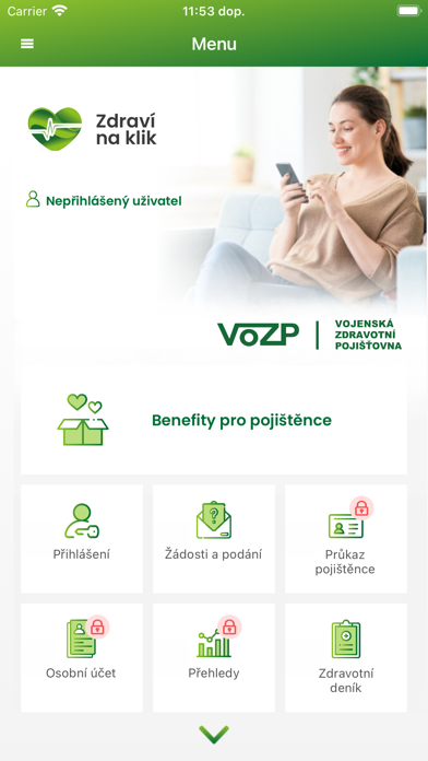 Zdraví na klik – VoZP Screenshot