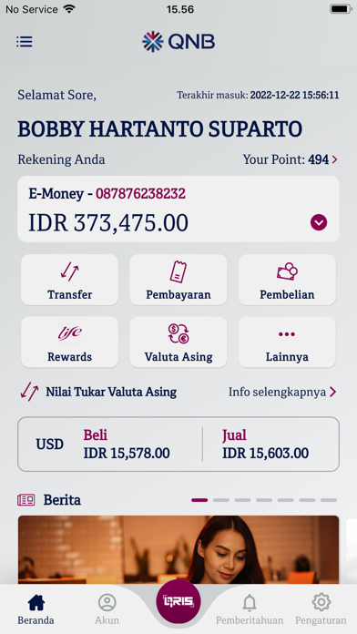 QNB Indonesia Mobile Banking Screenshot