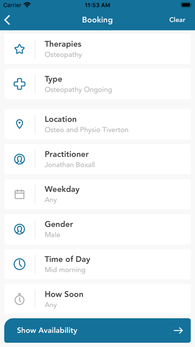 Osteo & Physio Screenshot