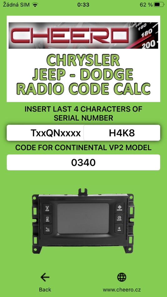 #4. RADIO CODE for CHRYSLER JEEP (iOS) 由: Petr Svihovec