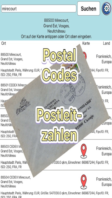 Postal Codes International Screenshot