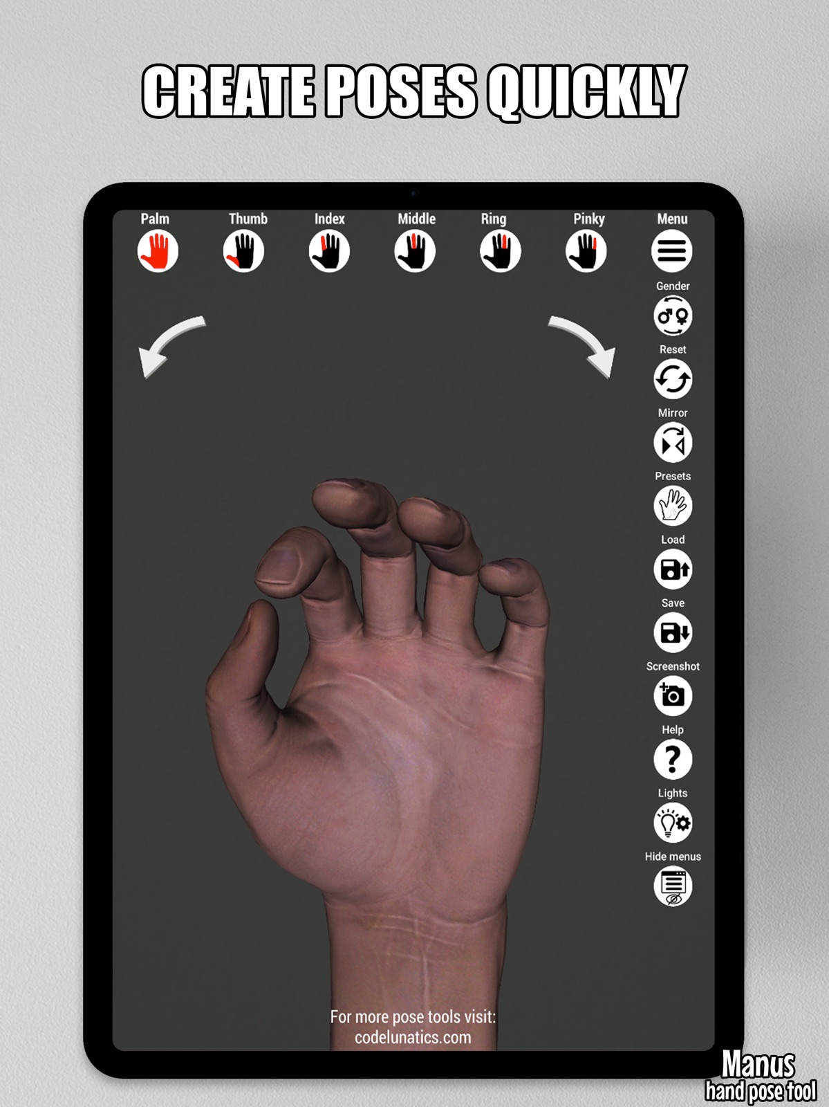 Manus - Hand reference for art ipad screenshot 2