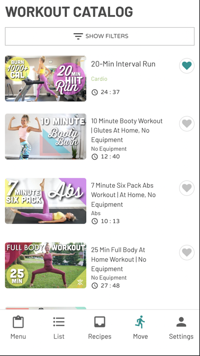 EatMoveRest Meal Planner Screenshot