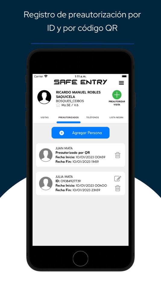 #4. SAFE ENTRY APP (iOS) Podle: CAJAMARCA PROTECTIVE SERVICES C. LTDA.