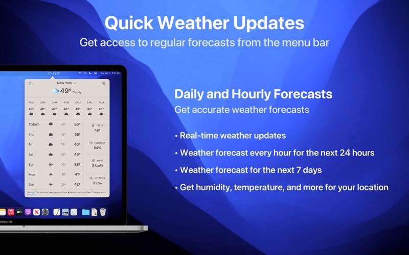 How to cancel & delete weather forecast app: menu bar 2