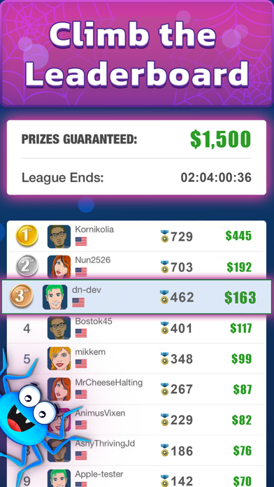 Spider Solitaire: Cash Games Screenshot