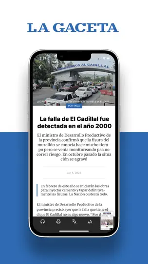 Captura de pantalla de Diario La Gaceta en iPhone 3