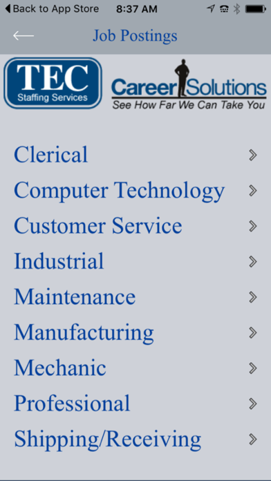 TEC Staffing Services Screenshot