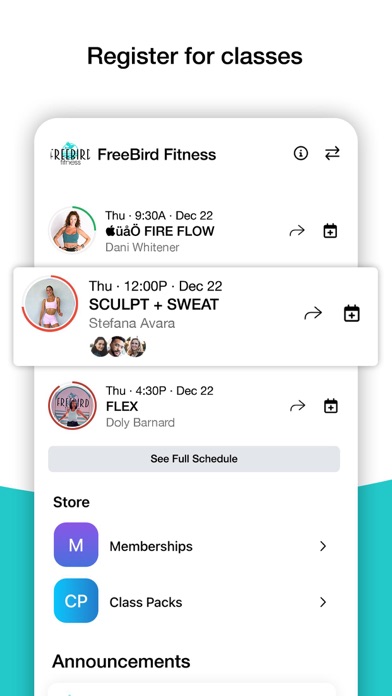 FreeBird Fitness Screenshot
