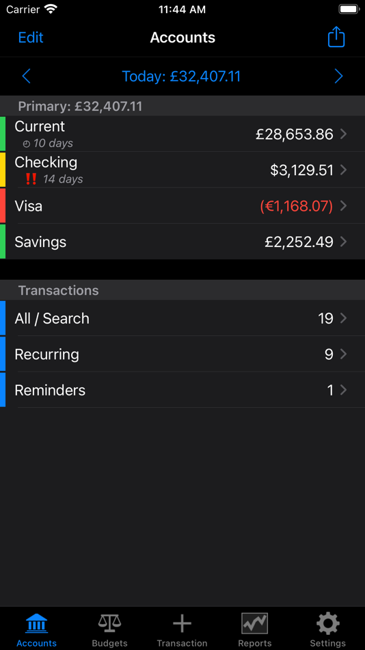 #6. Account Tracker (iOS) Podle: Graham Haley