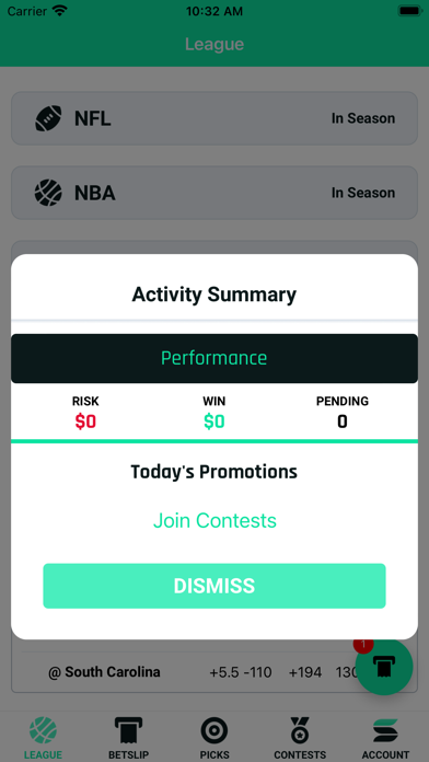 Sportsbook Betting App Screenshot