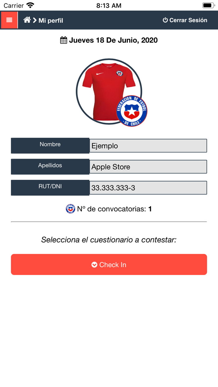 Portal Jugador Selección Chile