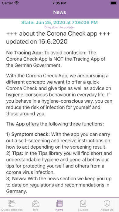Corona Health Screenshot