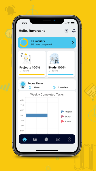 Prog-Tracker: Task & Study Screenshot