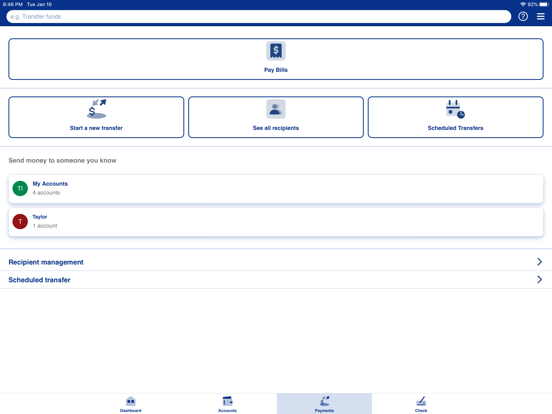 AmericanLakeMobileCU iPad screenshot 4 - Finance app