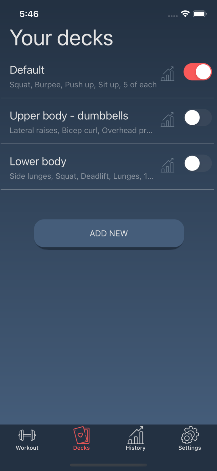 Deck of Cards - Home workout