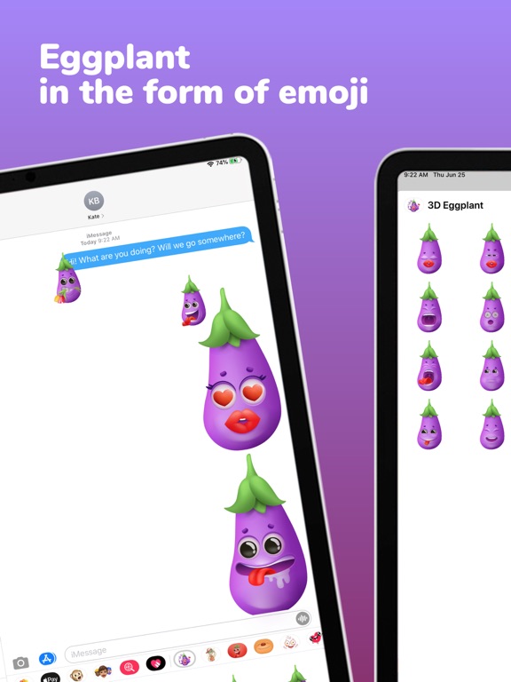 Screenshot #5 pour Eggplant 3D Emoji Stickers App