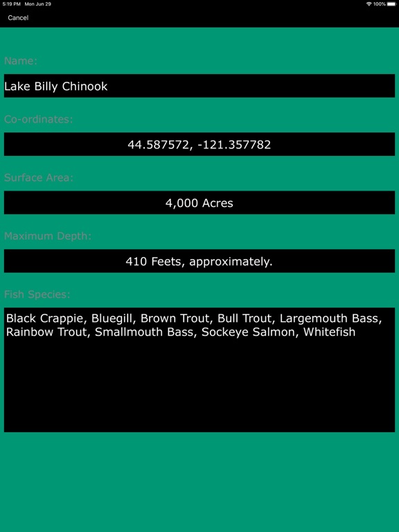 Screenshot #5 pour Oregon-CA-WA: Lakes & Fishes