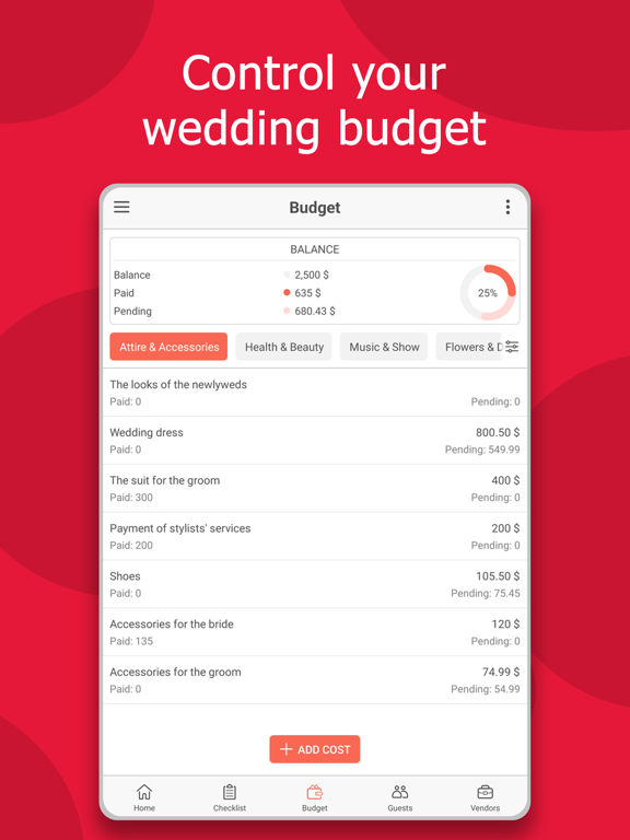Wedding Planner by MyWed iPad screenshot 4 - Lifestyle app