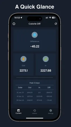 Calorie Diff screenshot 2
