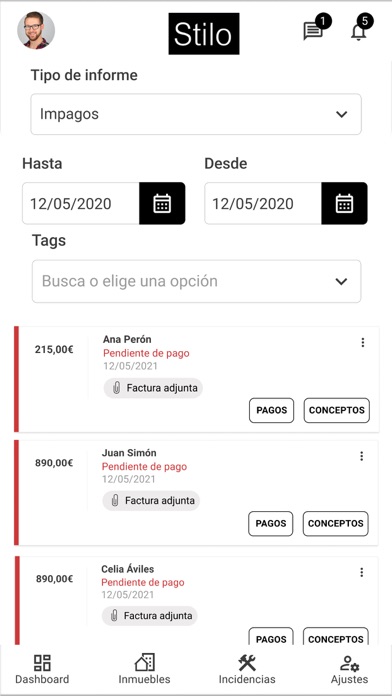 Stilo Administración Screenshot