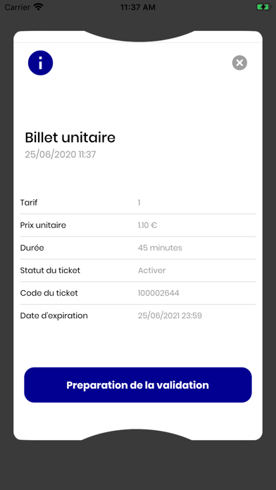 SITAC e-ticket Screenshot