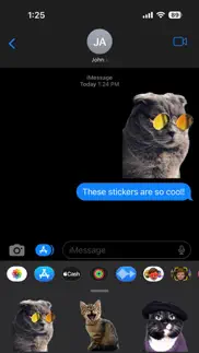 How to cancel & delete cat sticker pack for messages 1