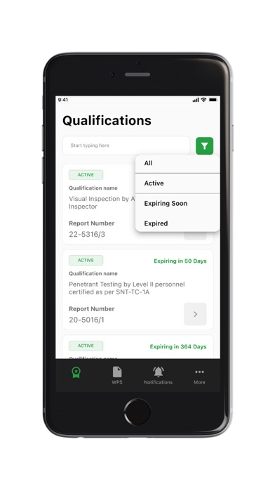 Welder Qualification Tracker Screenshot