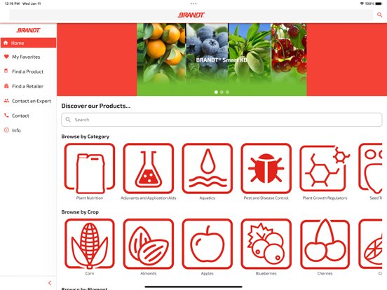 BRANDT Ag Product Finder iPad screenshot 1 - Business app
