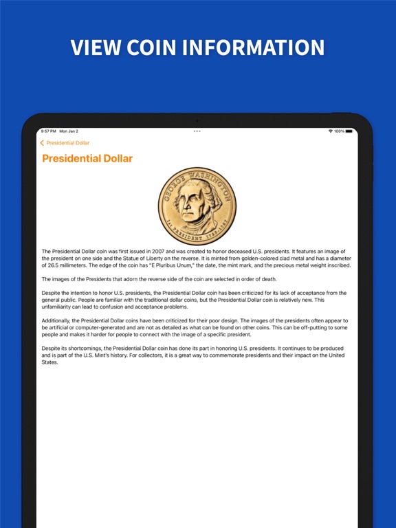 Price Guide - U.S. Coin Values iPad screenshot 4 - Reference app