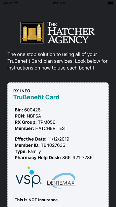 TruBenefit Card Screenshot