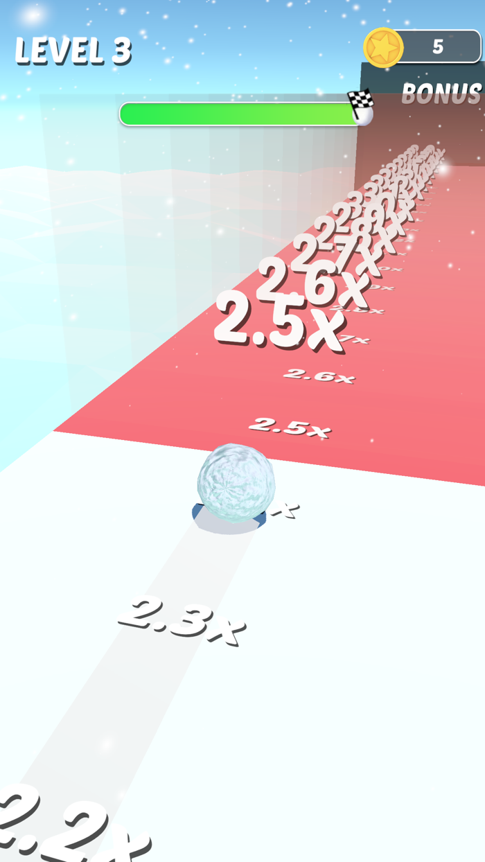 Snow Bridge Ice Race Ball Game