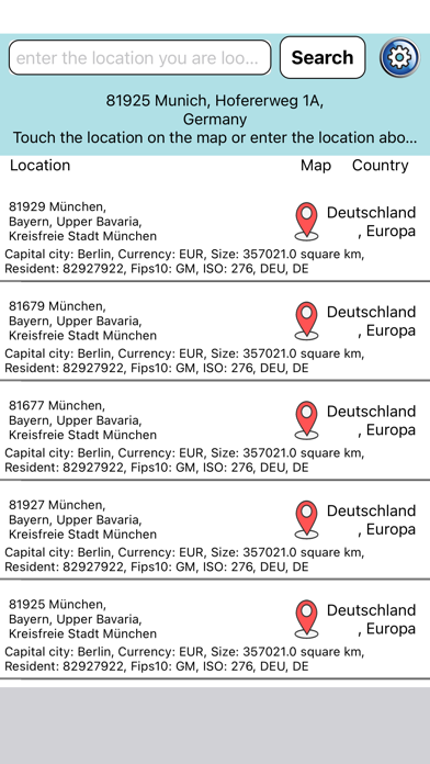 Postal Codes International Screenshot